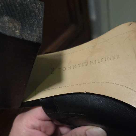 Tommy Hilfiger Black Mules with Gold Accent - Picture 4 of 7